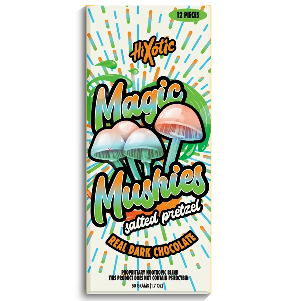 hixotic magic mushies chocolate salted pretzel 12 pieces