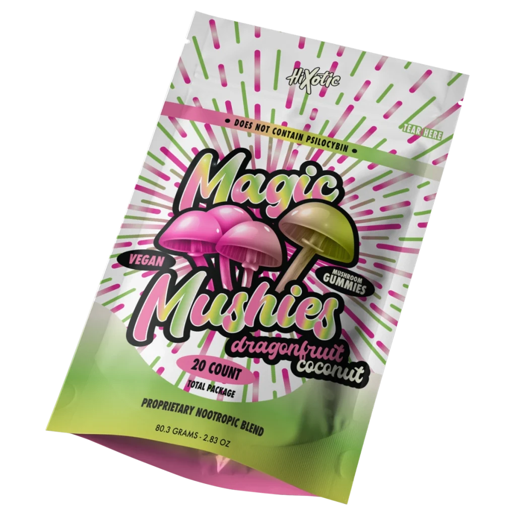 hixotic magic mushies dragonfruit coconut gummies