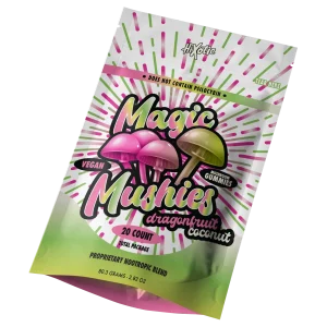 hixotic magic mushies dragonfruit coconut gummies