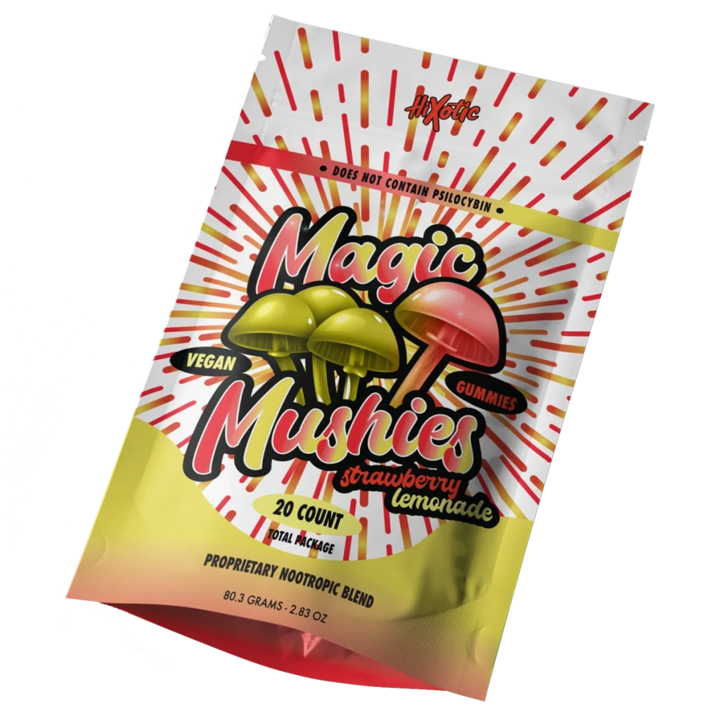 hixotic magic mushies strawberry lemonade gummies