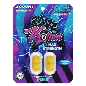 rave kratom max strength extract tablets 2 pack