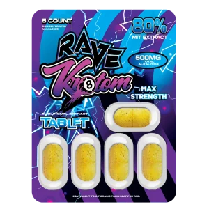 rave kratom max strength extract tablets 5 pack