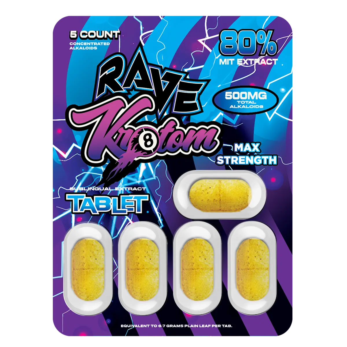 rave kratom max strength extract tablets 5 pack