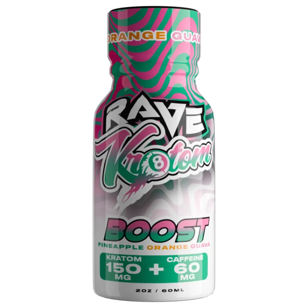 rave kratom shot boost pineapple orange guava
