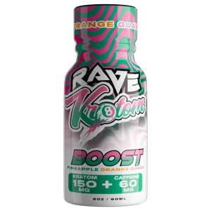 rave kratom shot boost pineapple orange guava