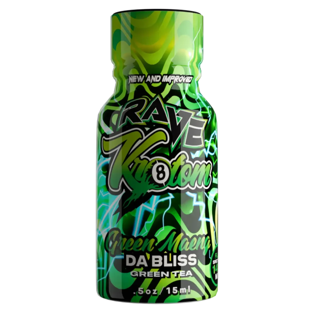 rave kratom shot green maeng da bliss green tea