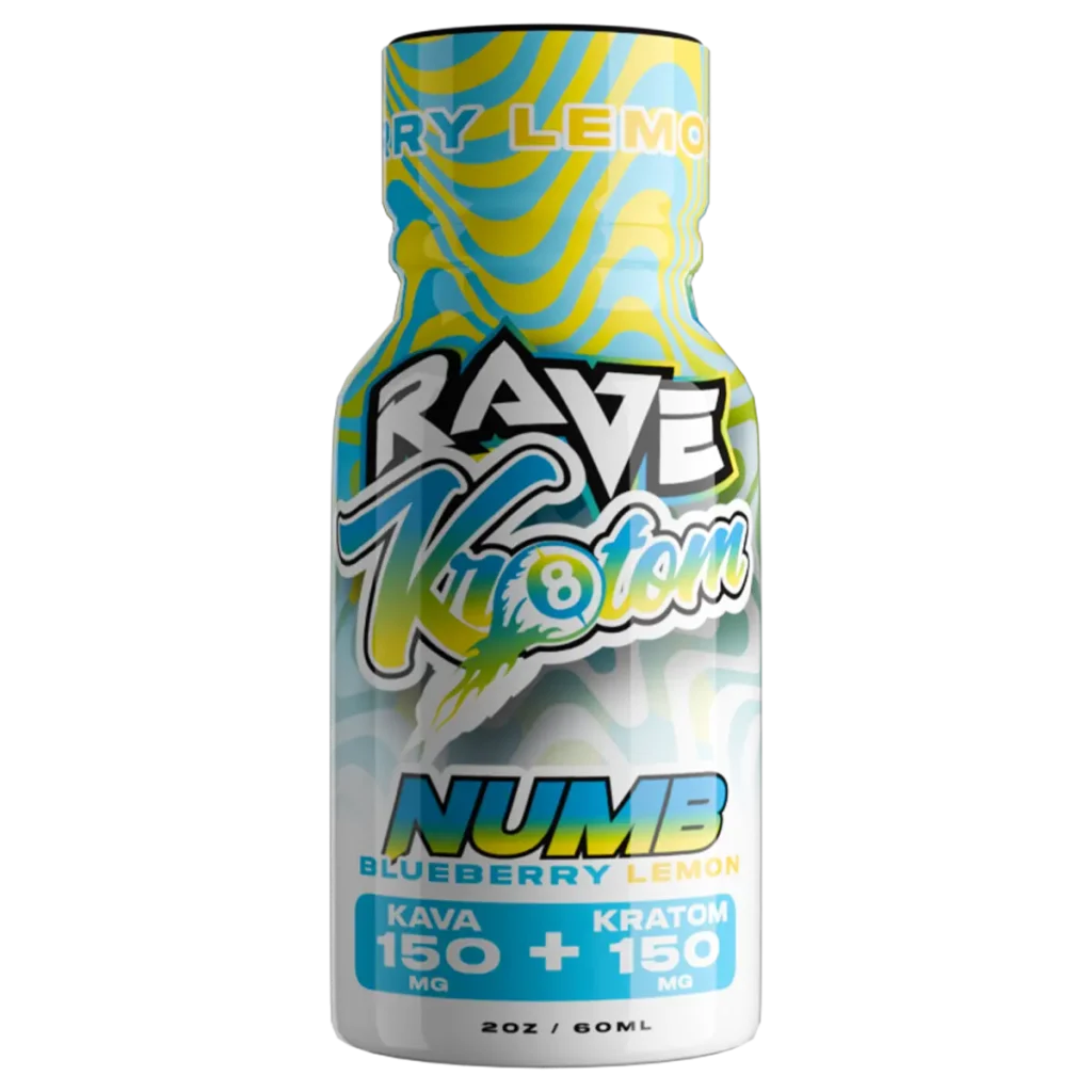 rave kratom shot numb blueberry lemon