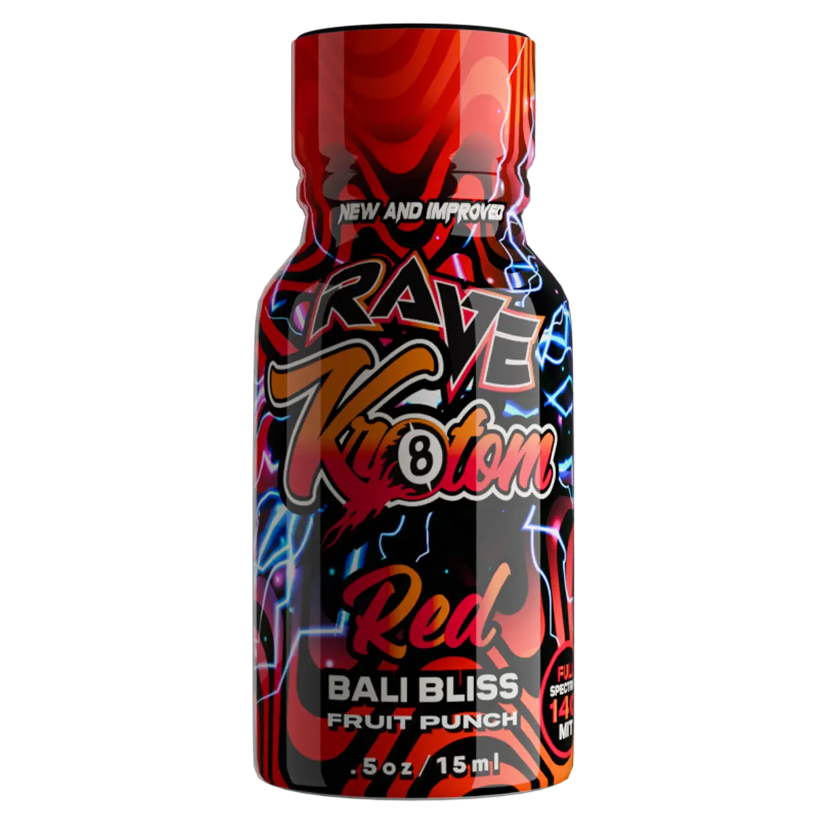 rave kratom shot red bali bliss fruit punch