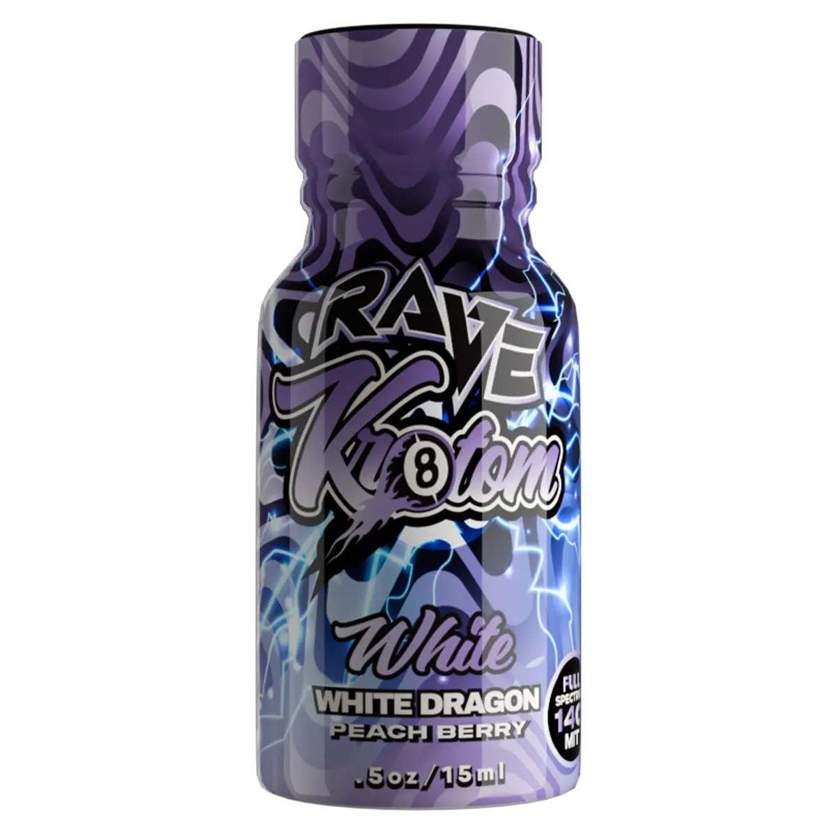rave kratom shot white dragon peach berry